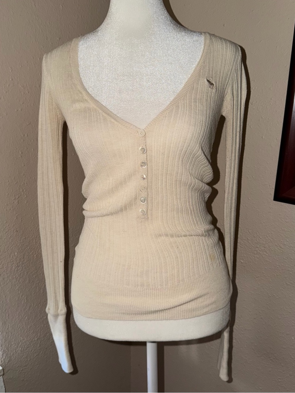 Vintage Y2K Abercrombie & Fitch 2000s Long Sleeve Henley Top